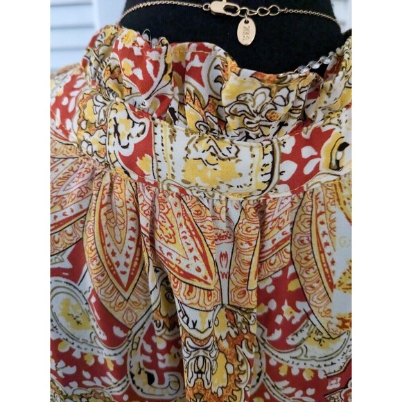 Carolina Belle Montreal Blouse Women's sz 2X Floral Boho Flounce Chiffon Multi - Picture 12 of 16